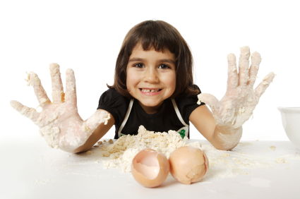 Student having fun in the kitchen